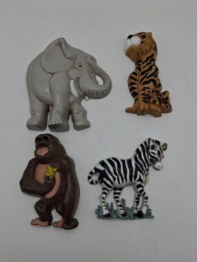 Burwood Products Set of 4 Vintage Animal Home Interior Wall Plaques Kids Nursery